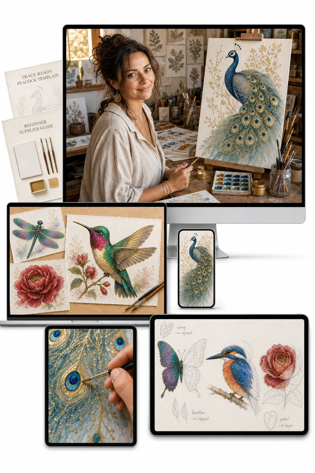Workshop package: video tutorials, materials checklist, mobile access, lifetime access